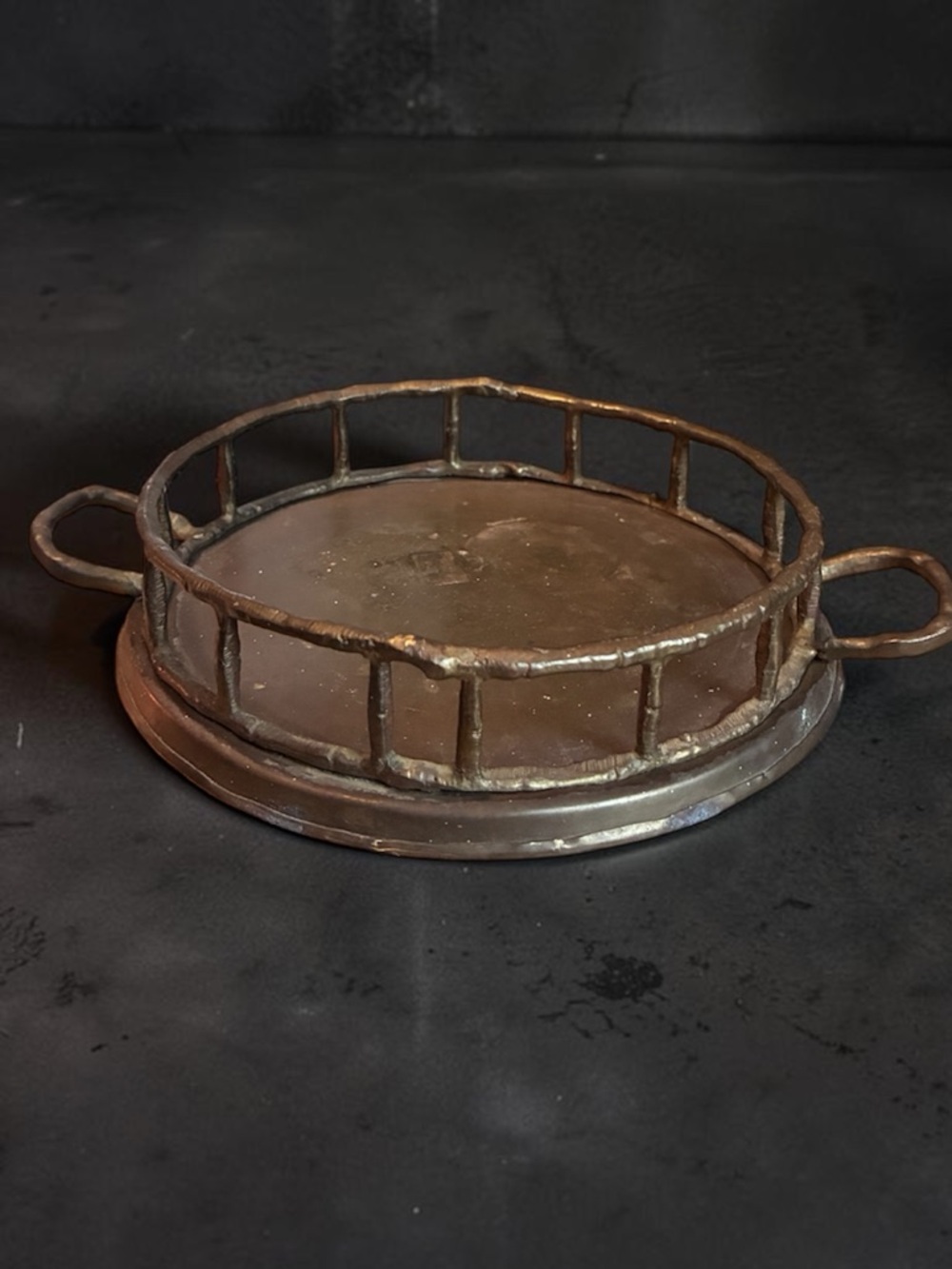 Hollywood Regency MCM brass tray vintage